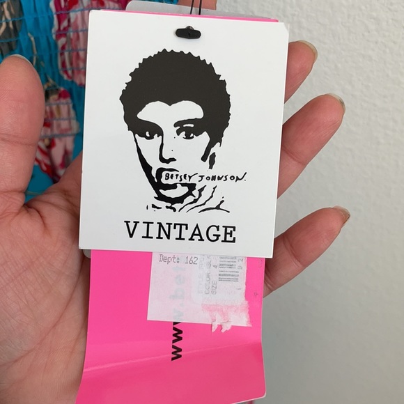 Betsey Johnson ISLAND BLUE FLORAL midi dress 4 - Picture 6 of 8